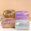 New Solid Color Laser Cosmetic Bag Ins Wind Portable Wash Storage Bag Makeup Gift Bag Makeup Pouch Travel Cosmetic Organizer 1