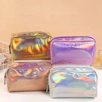 New Solid Color Laser Cosmetic Bag Ins Wind Portable Wash Storage Bag Makeup Gift Bag Makeup Pouch Travel Cosmetic Organizer 1
