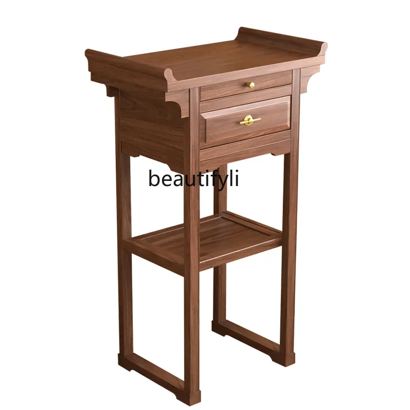

Китайский домашний маленький алтарь из массива дерева, современный минималистичный стол для поклонения Богу богатства, длинный узкий стол, стол для благовоний