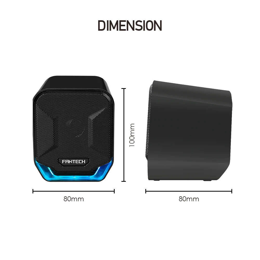 FANTECH SONAR GS202 Computer Speakers USB and 3.5mm RGB Mini Wired Speakers Acoustic Clarity for Desktop Computer Laptop