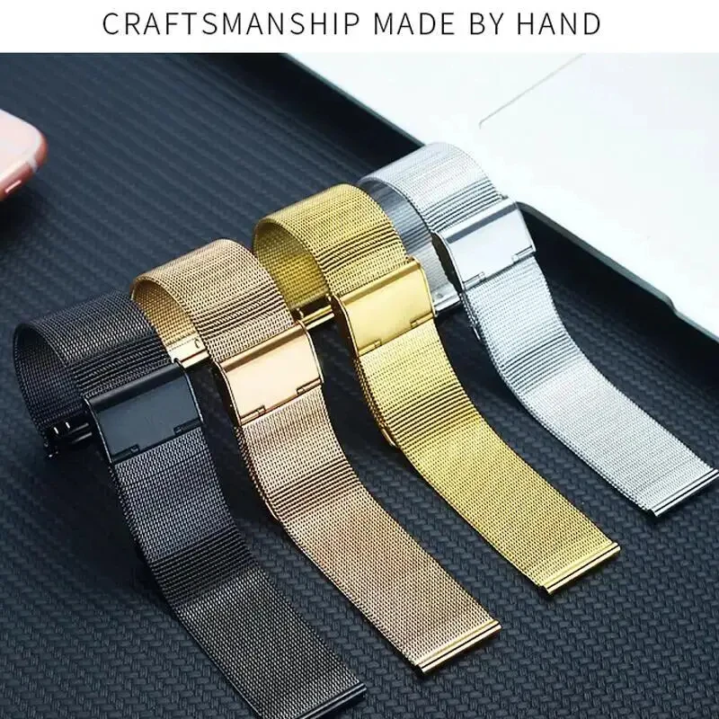 Elegant Milanese Metal Bracelet Strap - 2-Pack (18mm, 20mm, 22mm)