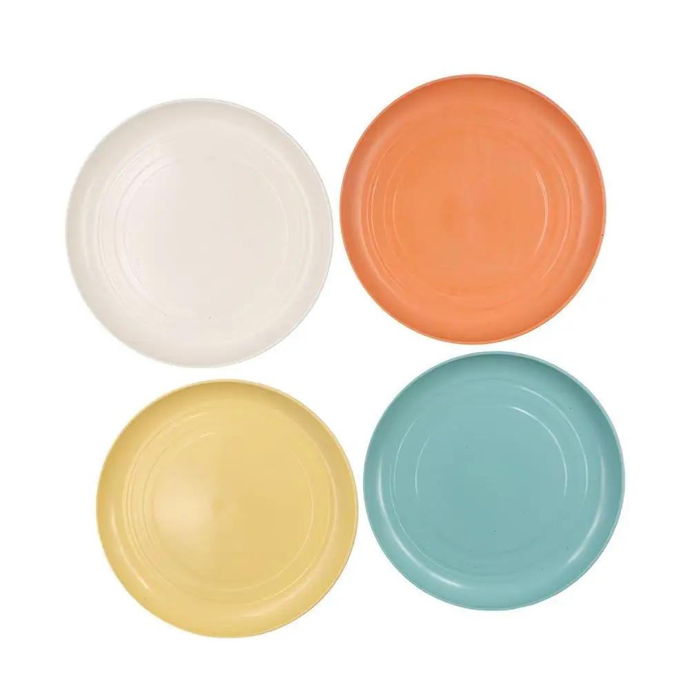 Wheat Straw Plates Plastic Dinner Plates 15cm Round Unbreakable Microwave Safe Tableware