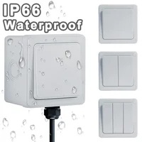 ​​IP66 Outdoor Wall Switch 16A Weatherproof Push Button - 1/2/3 Gang Electrical for Garden/Patio/Exterior Use​ 1
