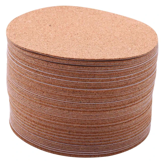 100/50Pcs Self Adhesive Cork Squares and Round DIY Adhesive Cork Board for  Coasters and DIY Crafts Self-Adhesive Cork Coasters - AliExpress