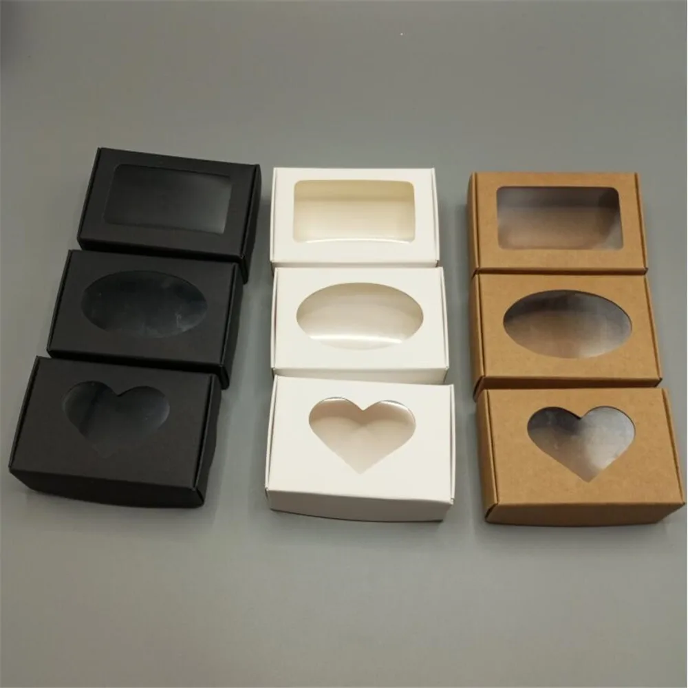 20-Pack Handmade Soap Kraft Paper Boxes with Transparent Window, White Blank Gift Boxes... - SKU HSPB2310 - UGI Packaging