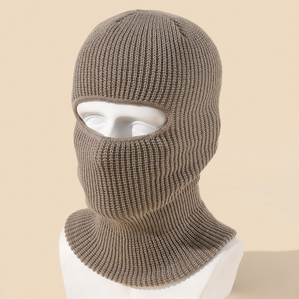 Candy Color Full Face Cover Ski Mask Hat Bear Ear Balaclava Knitted Hats Outdoor Cycling Ear Protection Hat Beanies Men balaclava mask knitted hat knitted cap knitted beanie embroidered beanies cotton beanie skullies beanies fashion beanies