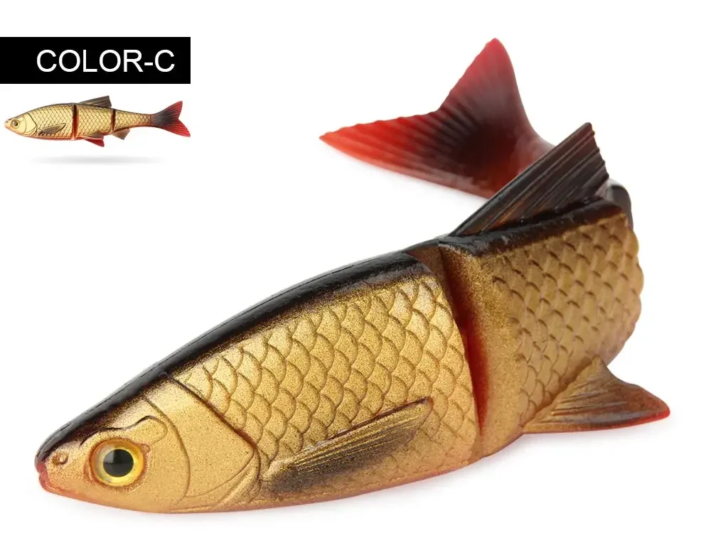 Spinpoler 3 Gelenk-3D-Köderfisch, sinkender Köder, 8 cm, 9,6 cm, 13 cm, weicher Angelköder, Swimbait, Hecht-/Barschangeln, Süßwasser, Salzwasser – Detail 10