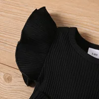 0-3 Years Old Summer New Baby Girl Round Neck Flying Sleeve Bow Design Stitched Mesh Fashion Casual Dress 3