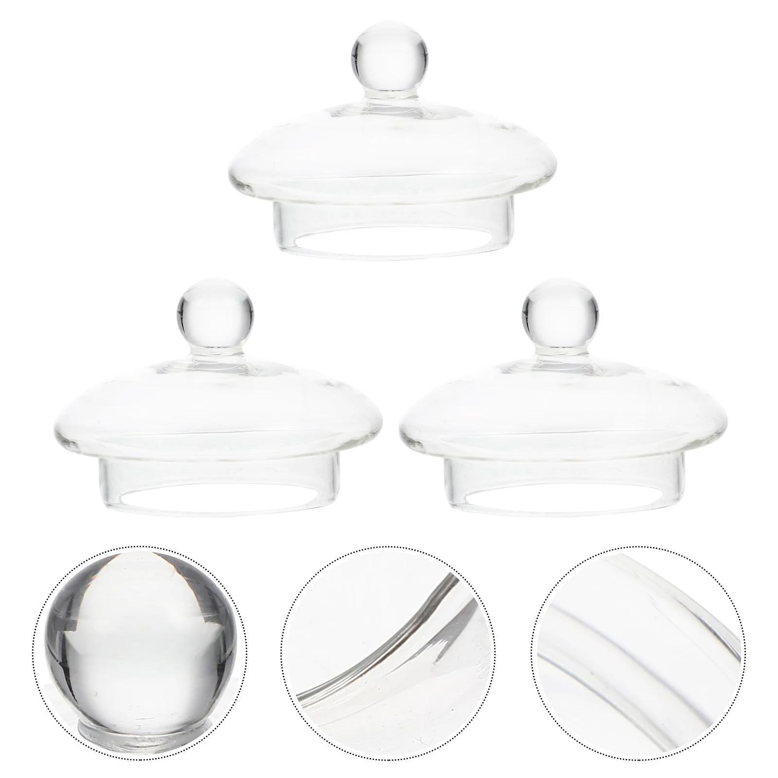 

3pcs Glass Lids Leak-proof Tea Pot Lids Sealing Caps for Tea Kettle Strainer