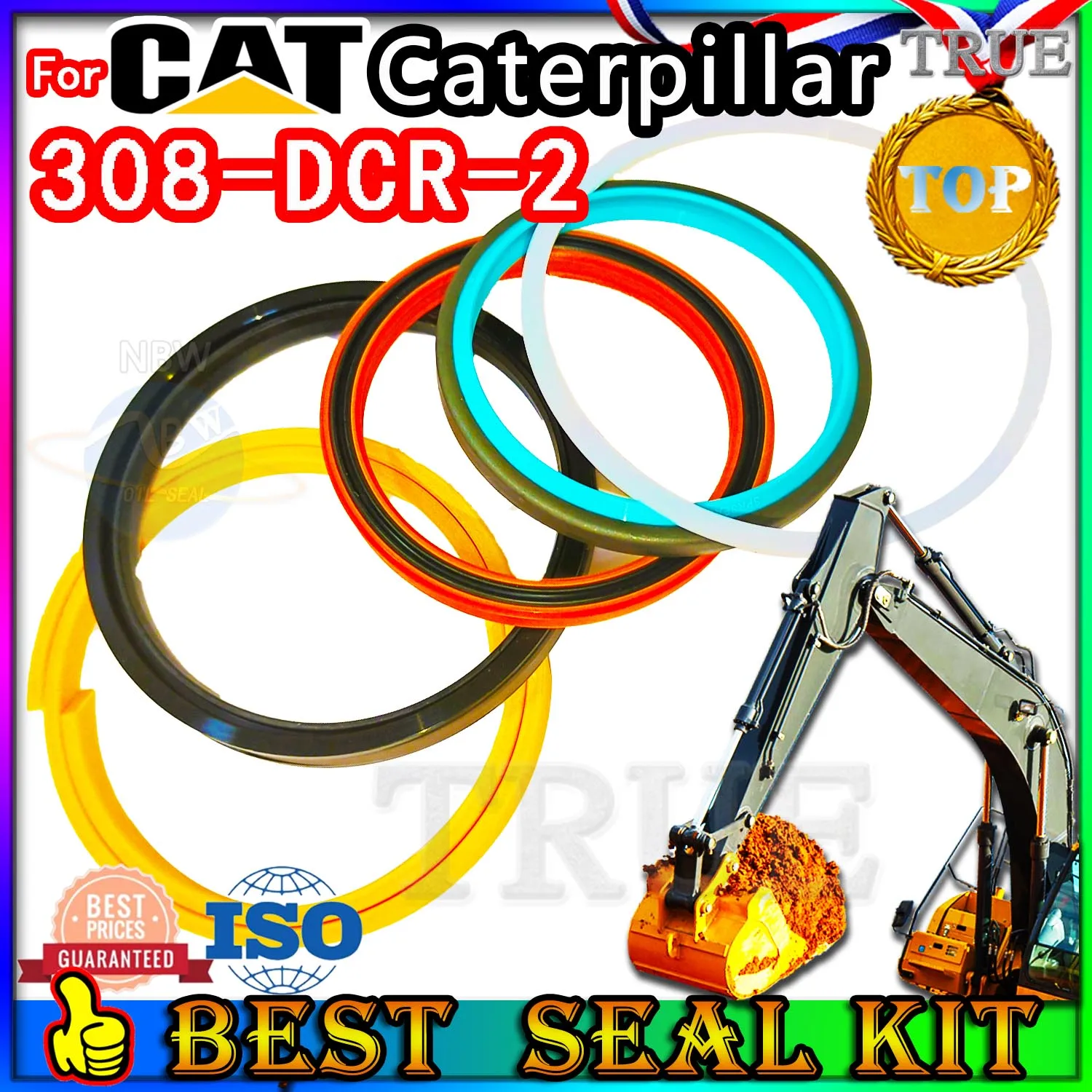 

For Caterpillar 308-DCR-2 Oil Seal Repair Kit CAT Boom Arm Bucket Excavator Hydraulic Cylinder 308 DCR 2 Nitrile NBR Nok Washer