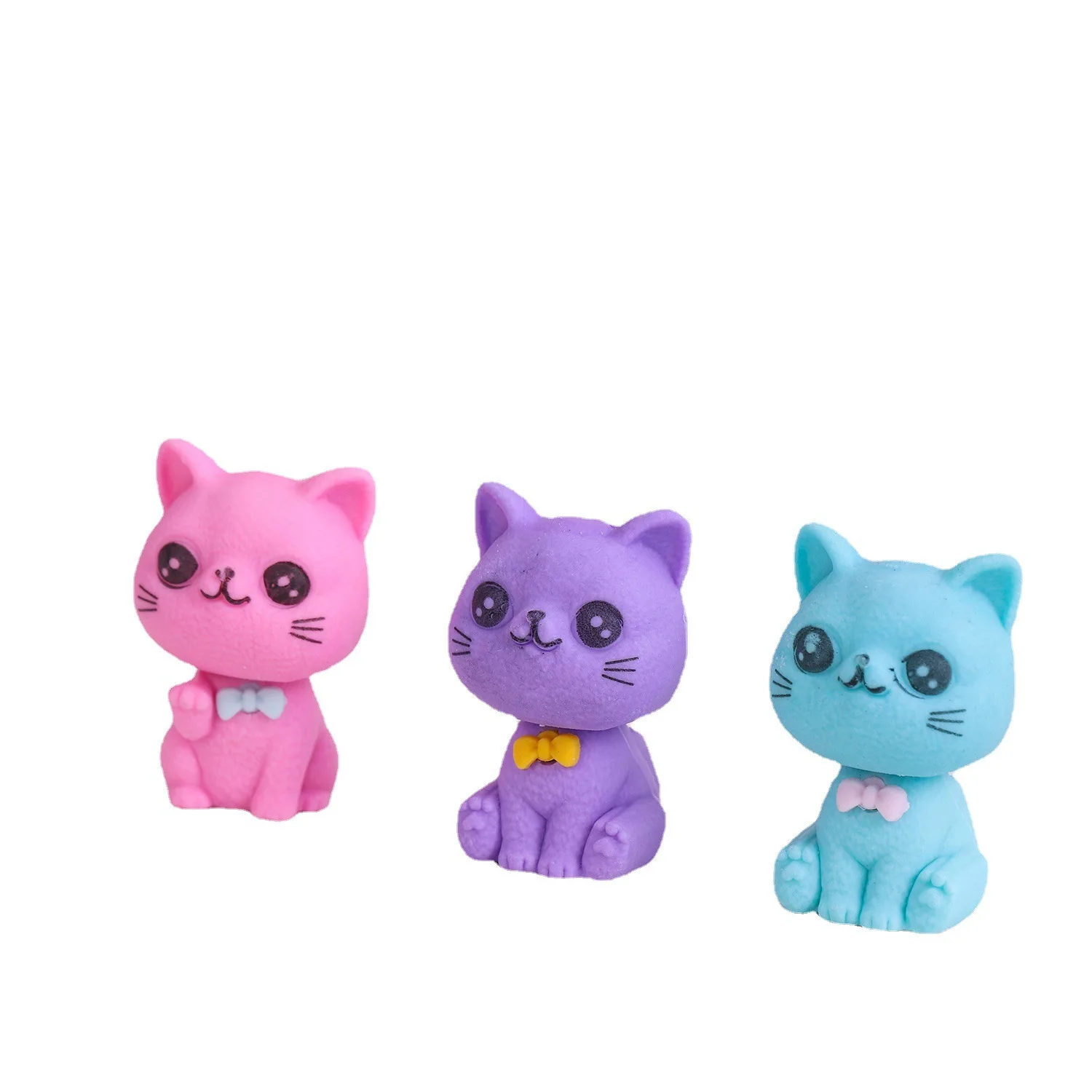 3 Piece Cartoon Cute Cat Rubber Eraser Novelty Stationery pencil eraser eraser pen retractable eraser kneadable eraser eraser refillable pen biscuit eraser plasticine eraser