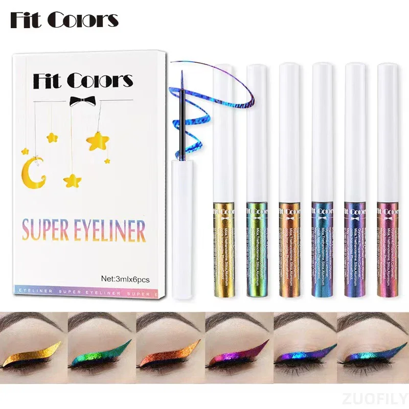 6 Color Chameleon Liquid Eyeliner Waterproof Long Lasting Diamond Glitter Metallic Shiny Eyeshadow Phantom Stage Makeup Cosmetic