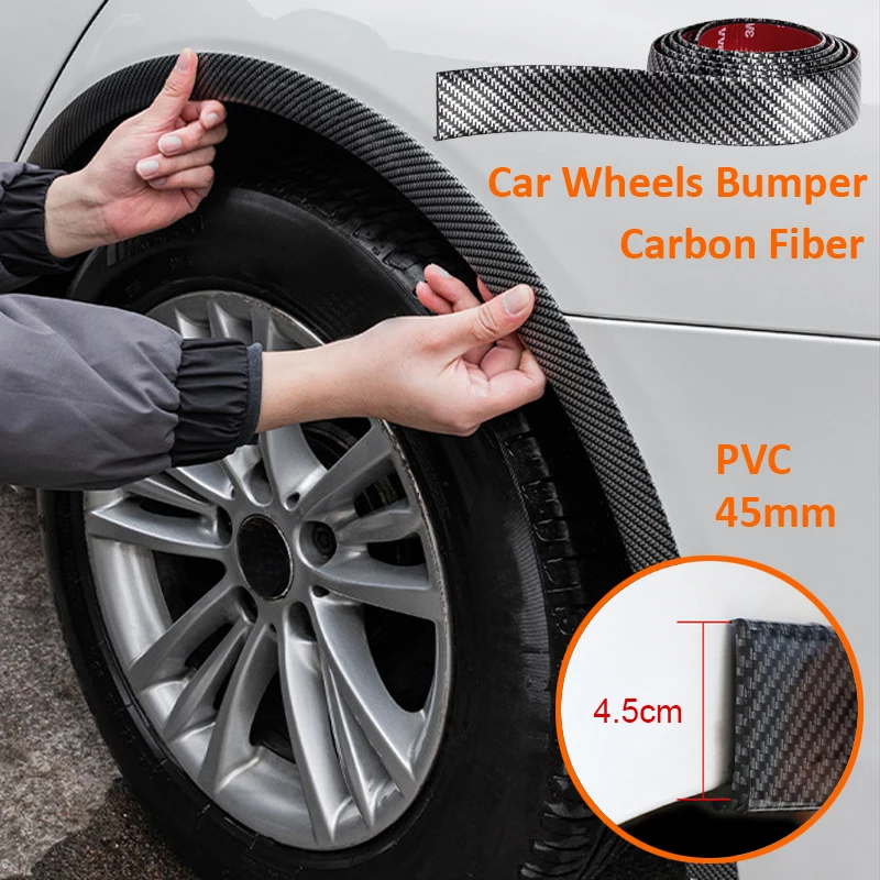 Paraurti Per Ruote Auto In Fibra Di Carbonio 35/45Mm Parafango Per Auto In Pvc Flare Arch Wheel Striscia Per Sopracciglia Auto Anti-Collisione Mouding