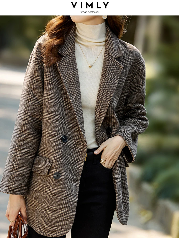 Double breasted tailored coat in wool blend