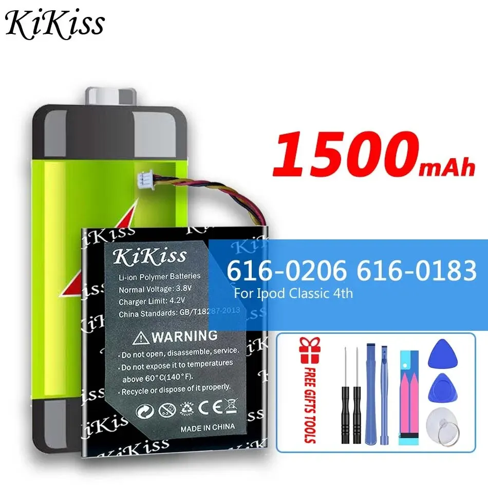 Batteria Kikiss 616-0206 616-0183 1500Mah Per Apple Ipod Classic 4Th Gen/Photo U2 A1059 20 40Gb Bateria Di Ricambio