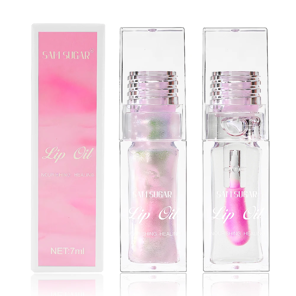 Description Picture 5 of itemColor Changing Lip Oil Moisturizing Nourishing Soft Brush Head Smooth Translucent Non-Sticky 3D sparkles like a river of stars