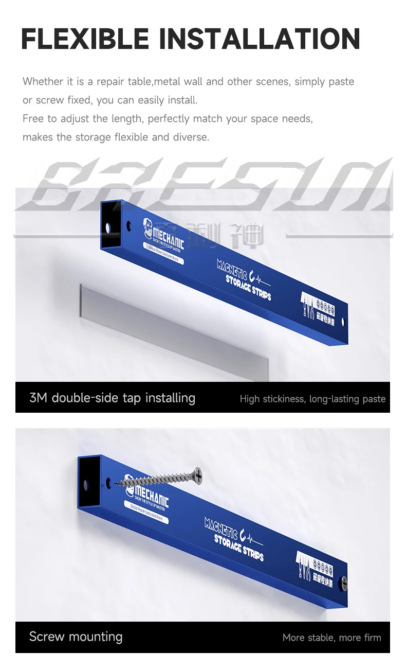 Magnetic Tool Holder Heavy-duty Magnet Tool Bar Strip Rack Space-Saving & Strong Metal Organizer Storage Rack For Knife Wrench