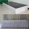 White Pleated Table Skirt Wedding Backdrop Curtains for Table Clothes Table Cover Wedding Stage Table Skirting for Event Party 1