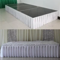 White Pleated Table Skirt Wedding Backdrop Curtains for Table Clothes Table Cover Wedding Stage Table Skirting for Event Party 1