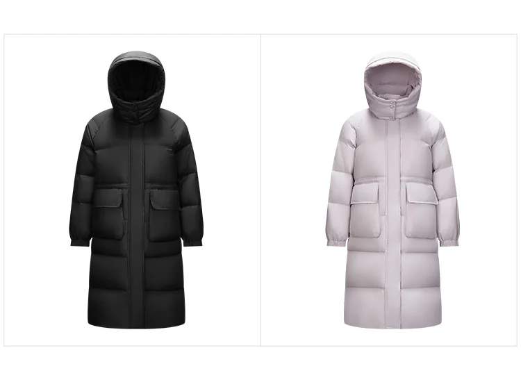 Down Jacket Women Long Length Detachable Hooded New Winter Textured Winter Clothing