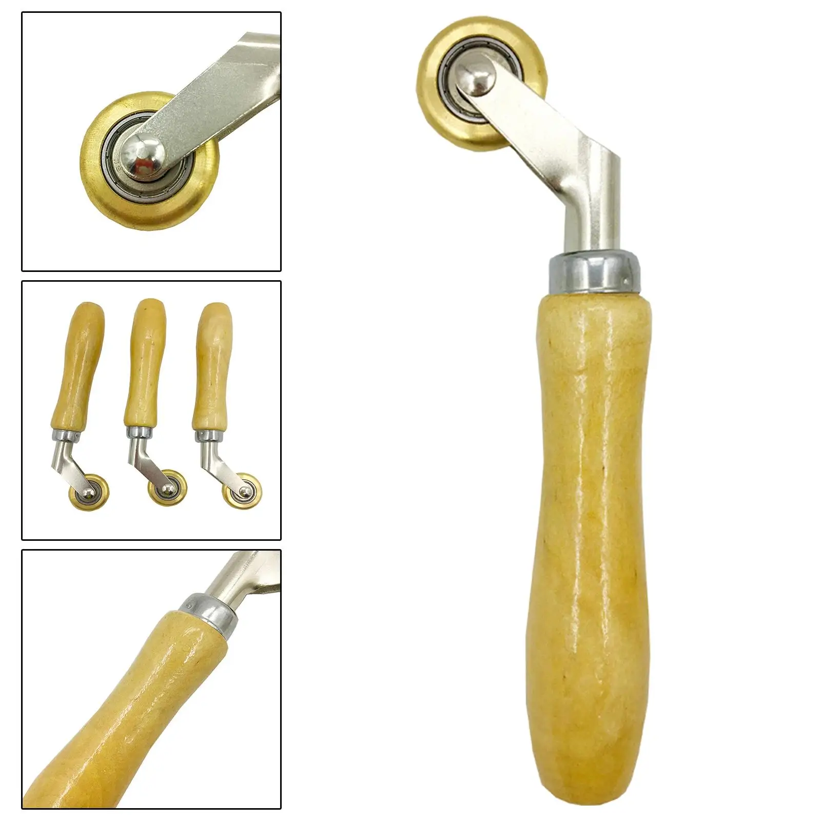 Qwork Seam Roller, 40mm Silicone Seam Roller with 6mm Brass Detail Penny  Roller, Smoothing Seam Roller