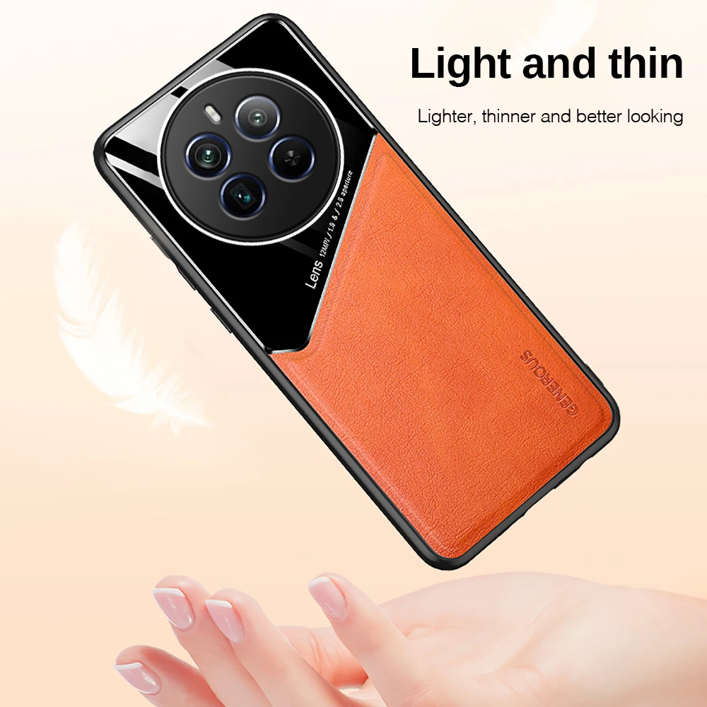 Funda trasera de cuero magnético para Realme 12 Pro + 5G, carcasa de TPU, Marco suave a prueba de golpes, carcasa para Realmi 12 Pro Plus 12 Pro + Realme12Pro +