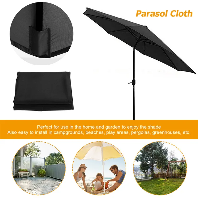3M Parasol Cserélhető Ruhadarab Kerti Esernyő Burkolat Kültéri Uv Napvédő Teraszos Kar Borító - Image 4