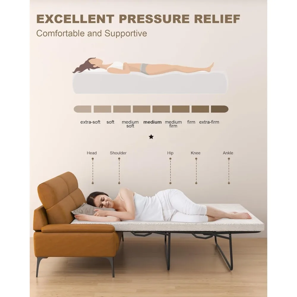 4" Queen Sofa Bed Mattress Replacement CertiPUR-US Certified Memory Foam Mattress Topper 4