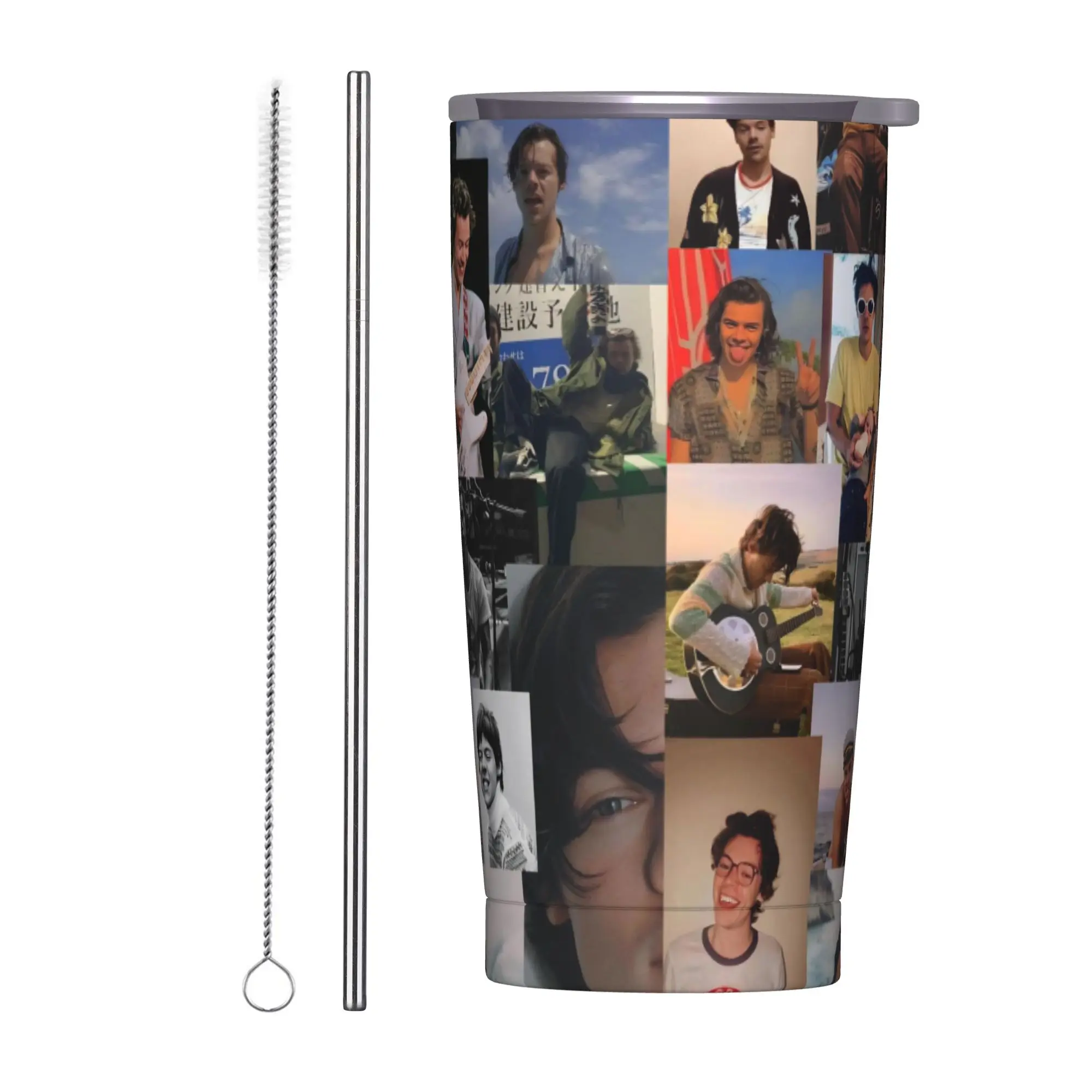 해리 스타일스 Kiss All the Time Disco Occasionally 20온스 텀블러 스테인리스 스틸 진공 단열 텀블러 머그 빨대 포함