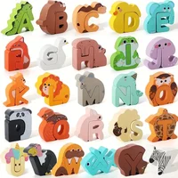 52pcs Wooden Alphabet & Animal Puzzle - Educational ABC Sort & Stack Matching Game for Children Fine Motor Holiday Gift 1