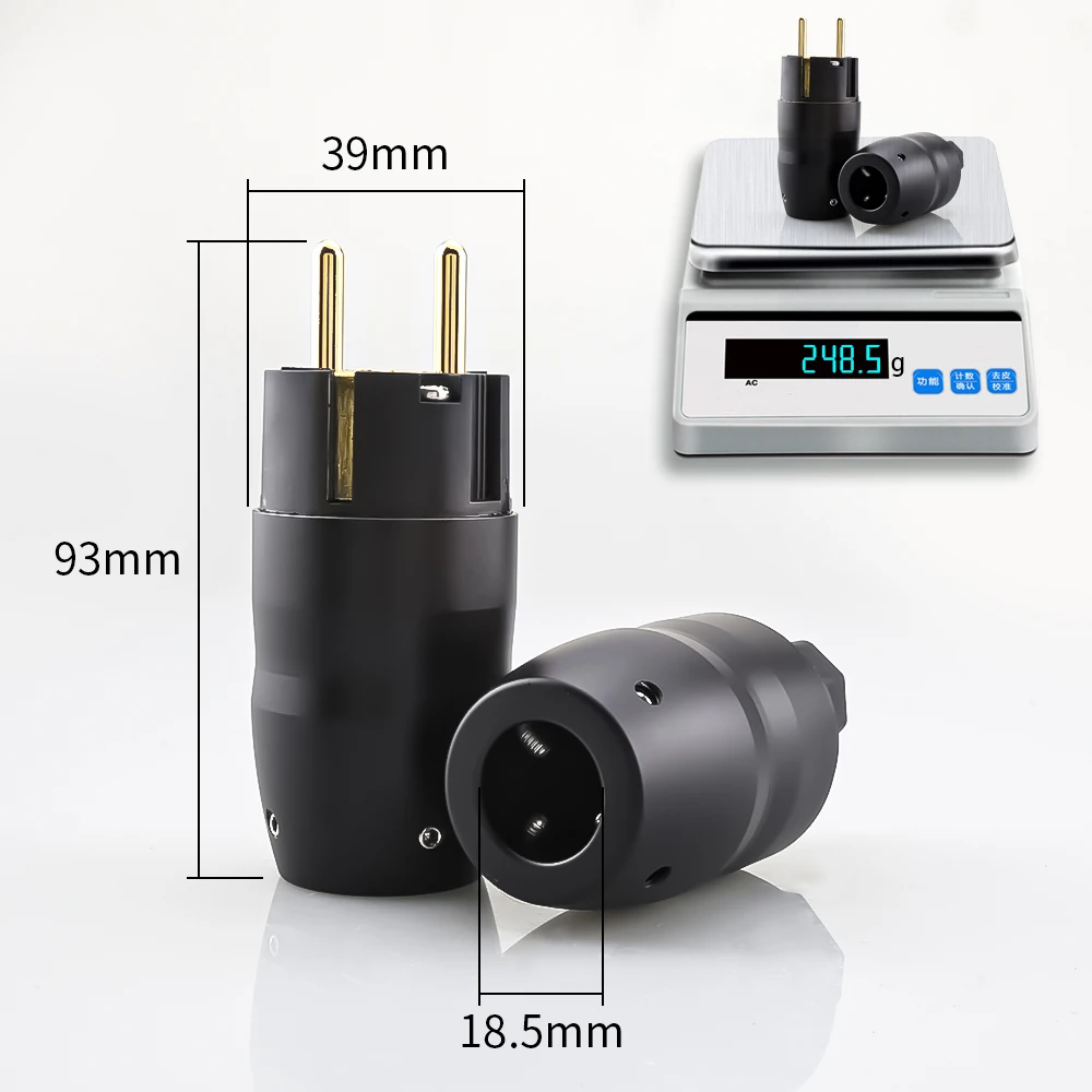 

Высококлассный черный, серебристый, алюминиевый покрытие золотом и родием Hifi IEC Female Connector EU Schuko Power Plug для DIY Кабель питания Hi-Fi кабель питания