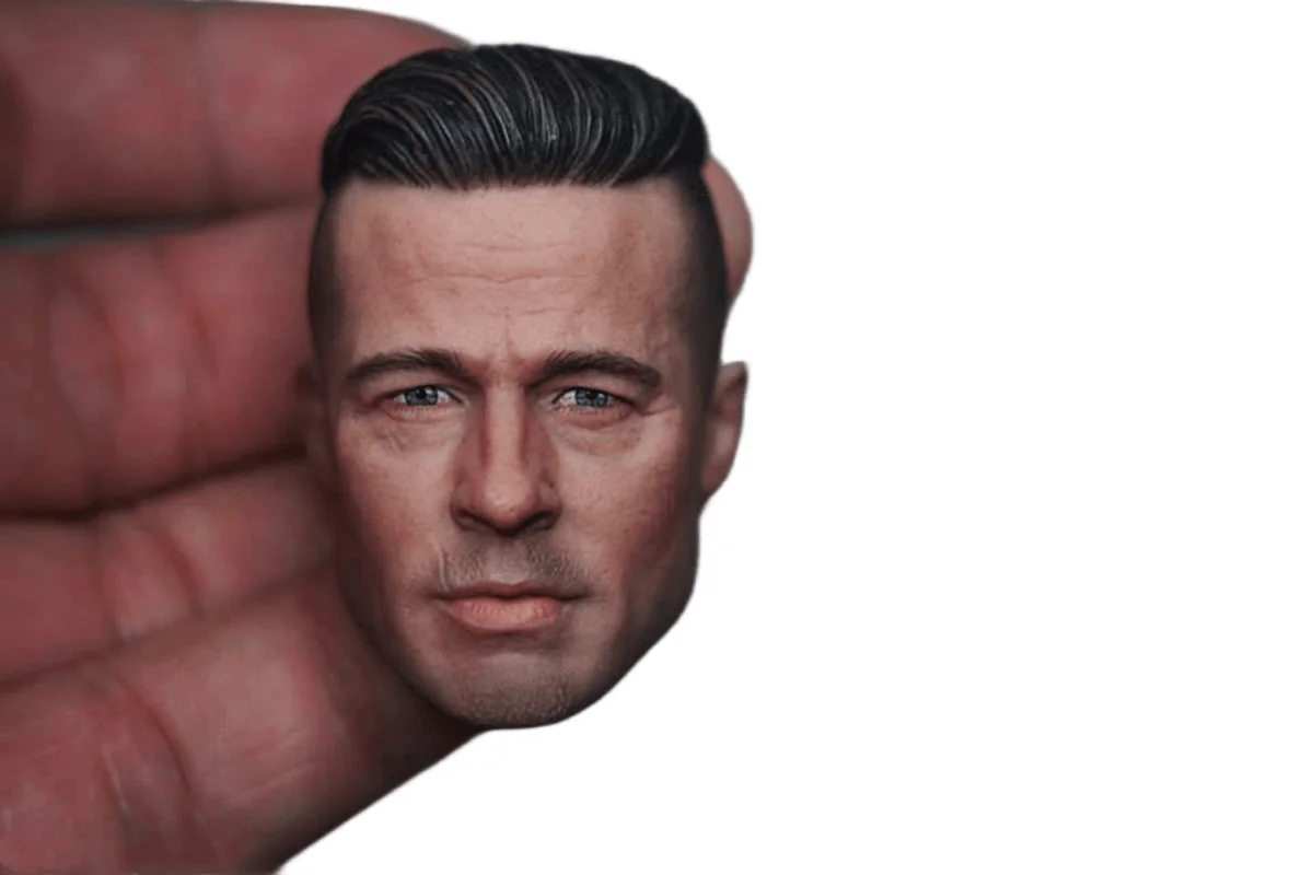 

1/6Scale Head Carving Brad Pitt Male Soldier European American Star Model PVC Short Hair Suitable 12Inch Action Figure Body DoLL