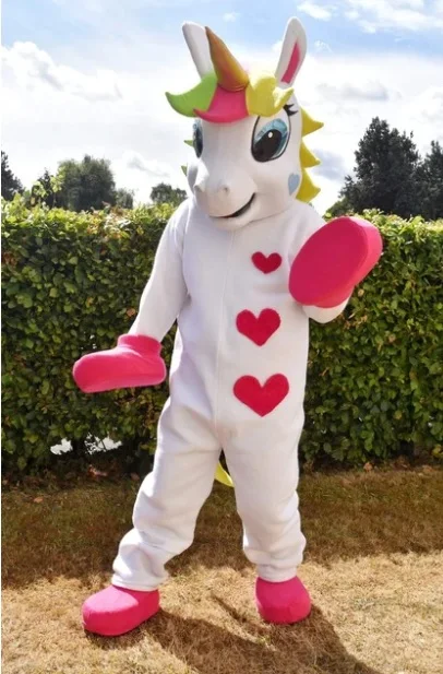 Unicorn Mascot Costume Rainbow Pony Magic Adult Mascot Costume For Halloween Purim Party Clothing Fancy Dress Mascot Costume