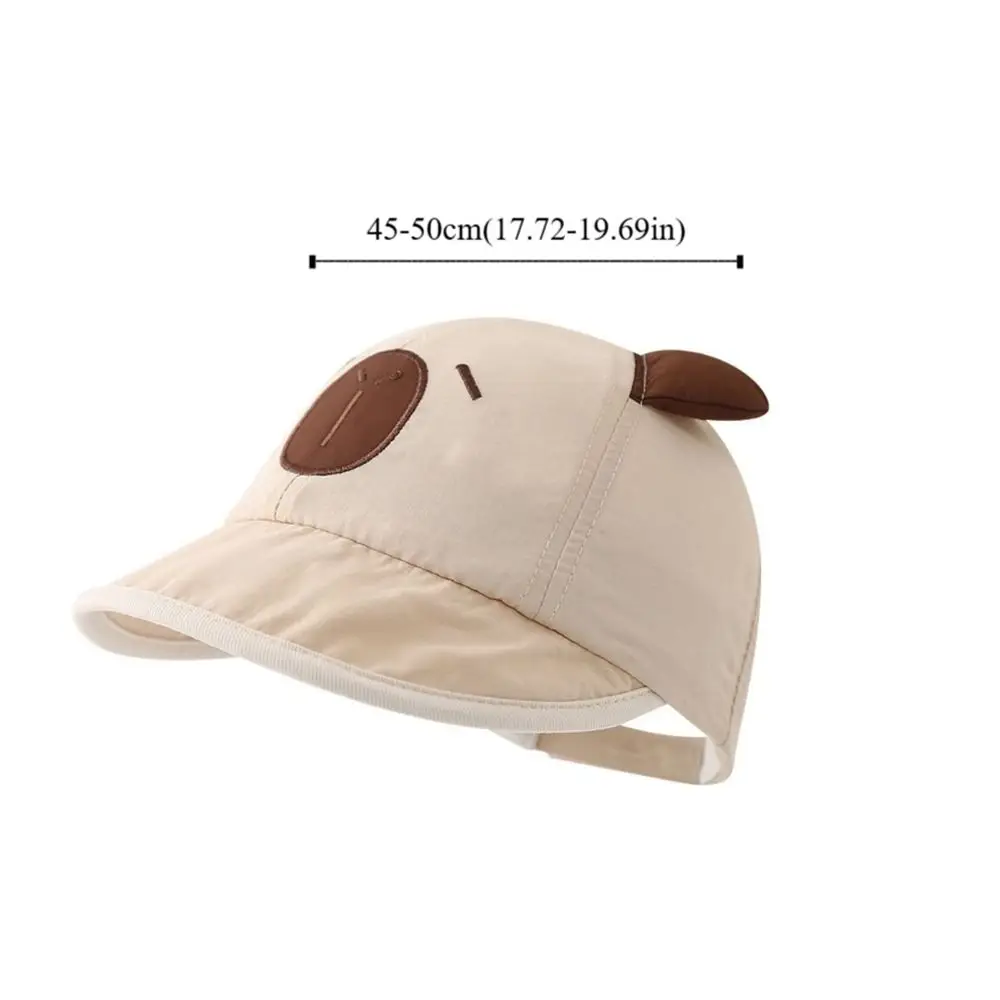New Spring Summer Baby Bucket Hat Soft Thin Short Brim Newborn Bonnet Cute Capybara Boys Girls Sunscreen Hat Kids