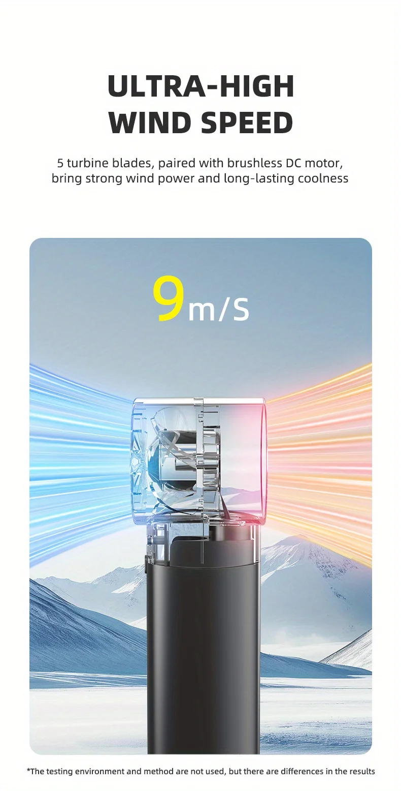 Description Picture 5 of itemMini Handheld Fan Portable Personal Fan 1200mah Portable Air Conditioner USB Rechargeable Cooling Spray Fan Bladeless Fan