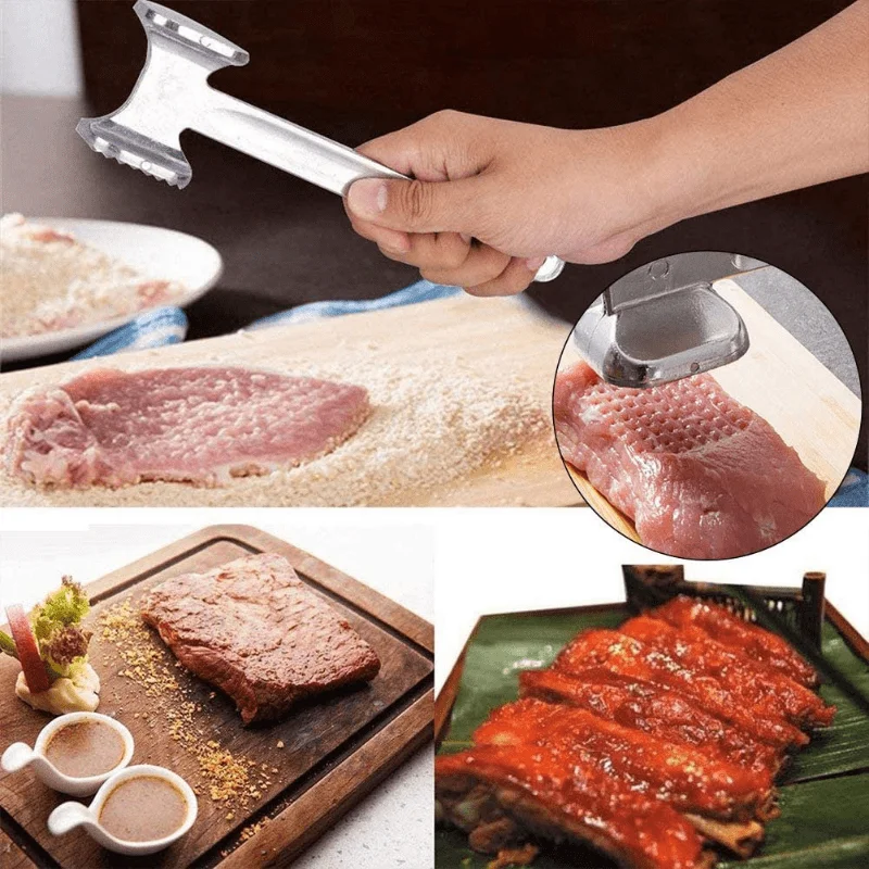 Portable Stainless Steel Kitchen supplies Household Tenderizer Chicken Porks Meat Tenderizer Hammer Meat Mallet Tool