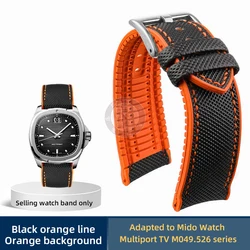 Enhanced Product Title:  
Premium 22mm Nylon Rubber Men's Watch Strap - Blue, Green, Black - 22mm - Width (Black orange orange)