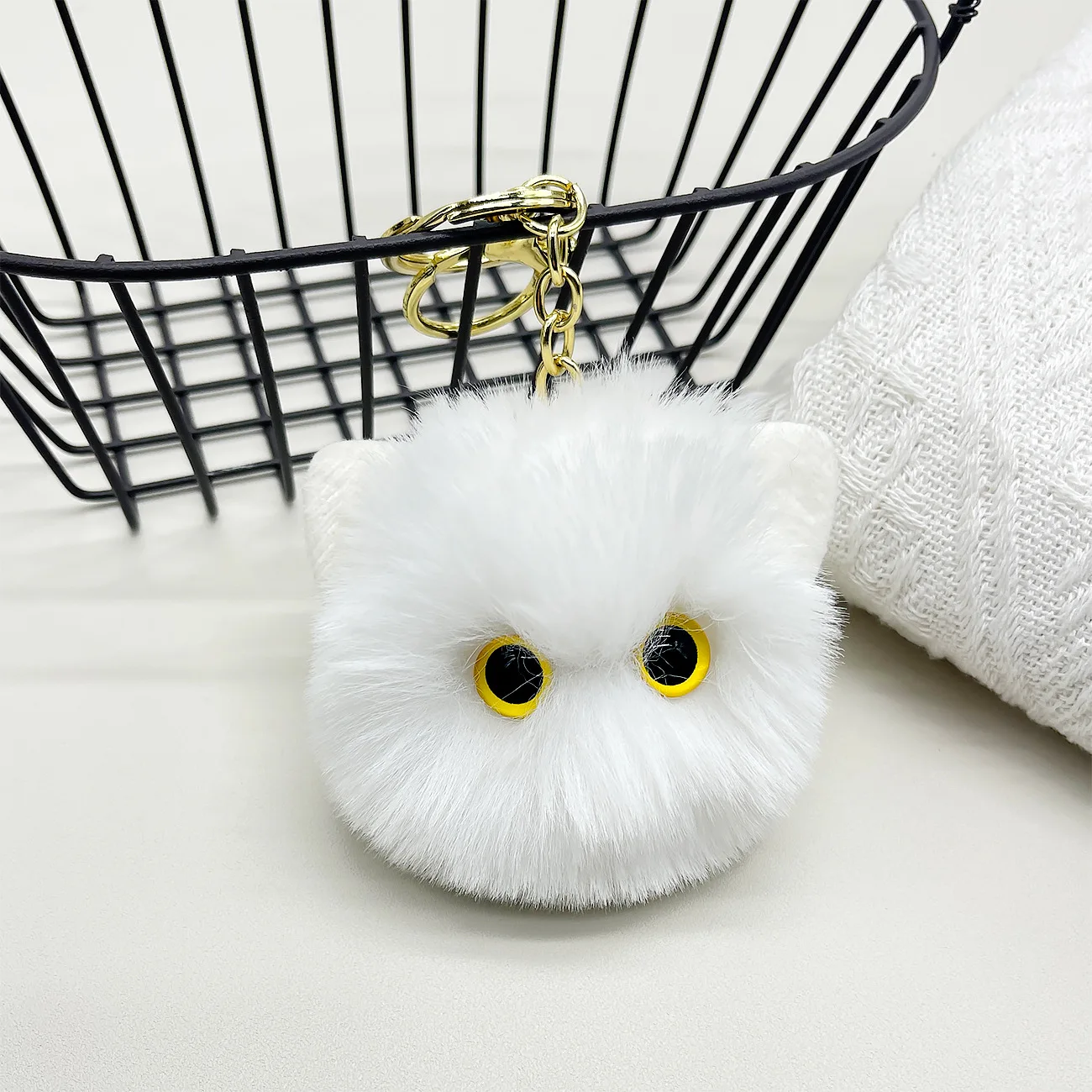 Plush Cat Keychain Cartoon Doll Toy Pendant Keyring For Women Girls Bag Ornament Car Key Chain Pendant