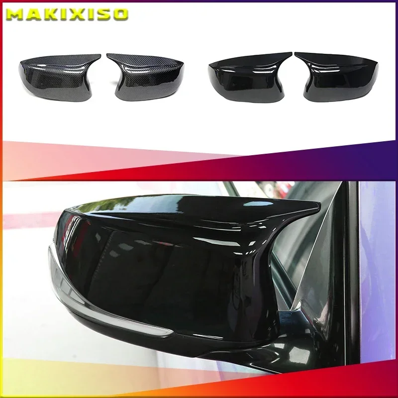 

styling 2pcs Replacement Horn Rearview Mirror cover caps for Infiniti Q50 Q60 Q70 SQ50 XQ30 2014-2020 Bright Black