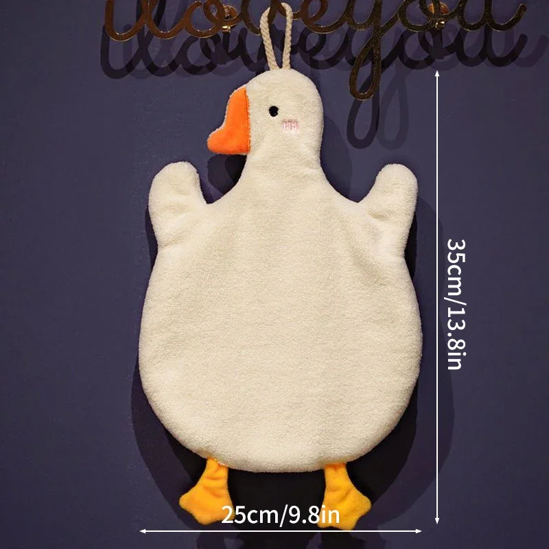 Cute Duck Hanging Hand Towel - Soft and Absorbent Microfiber
