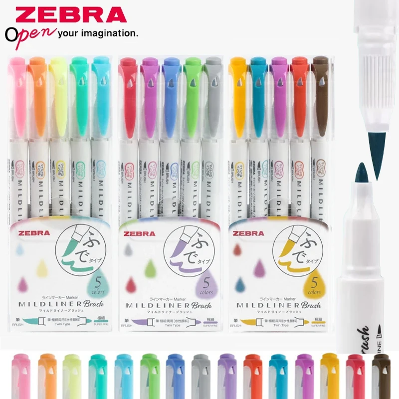 ปากกาไฮไลท์ Zebra mildliner set pulpen เครื่องเขียนญี่ปุ่น WFT8สอง