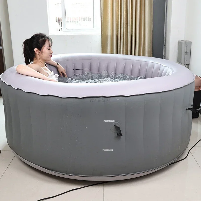 Outdoor Patio Heating Round Whirlpool Bathtub Inflatable Bathtub Home Spa Tubs Sauna Rooms Thermostatic Surf Inflatable