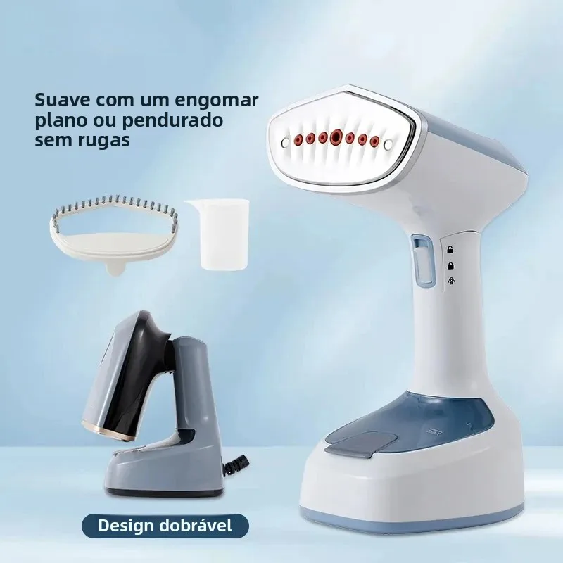 Máquina de engomar dobrável 1500w vaporizador de roupas de calor rápido vaporizador de tecido elétrico doméstico para viagens em casa ferro a vapor portátil 2