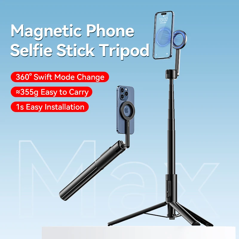 

Ulanzi MG-002 Max 1.64m / MG-003 Pro 1.36m Magnetic Phone Selfie Stick Extendable Tripod for iPhone 15 14 13 12 Photograph Vlog