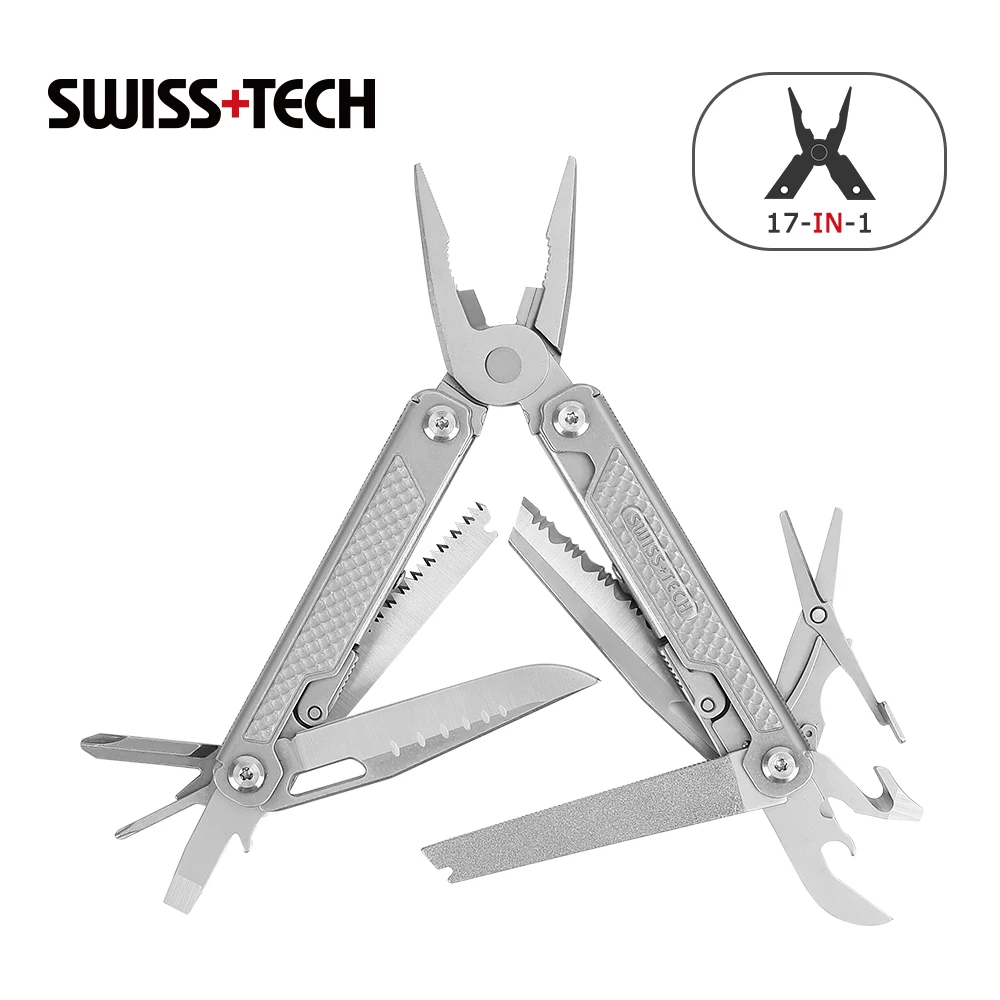 

SWISS TECH 17 in 1 Multi Plier Folding Plier Wire Stripper Outdoor Camping Multitool Pocket Mini Portable New Arrival Pliers