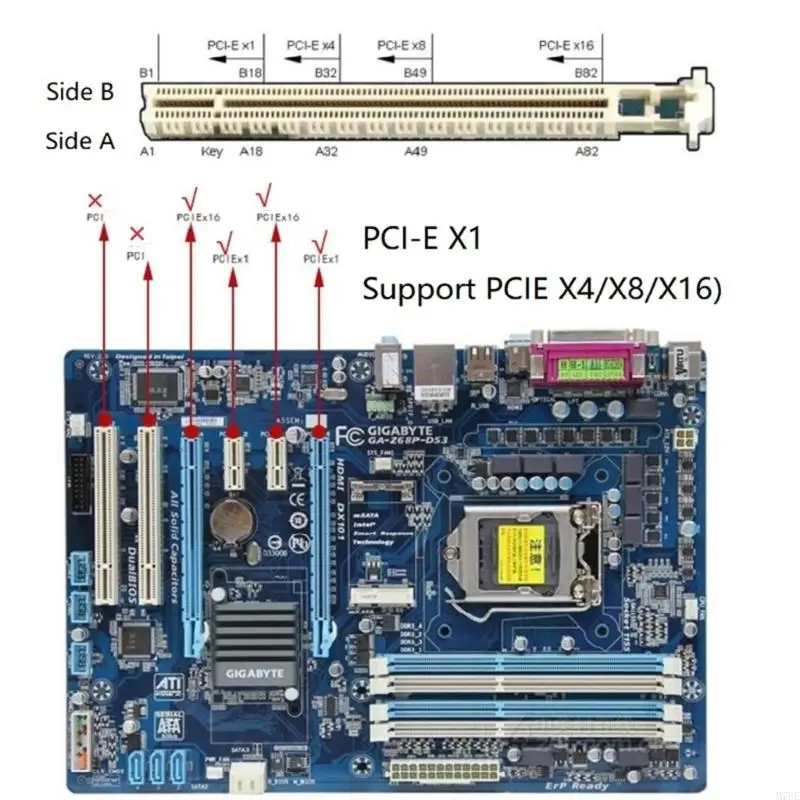 PCI Express RS232 Serial Port COM & DB25 Printer Parallel Port LPT Expansion Card Adapter Converter