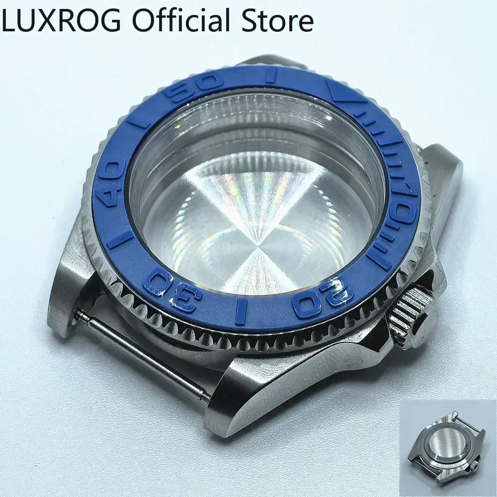 Stainless Steel 40MM Black Blue Ceramic Insert Watch Case