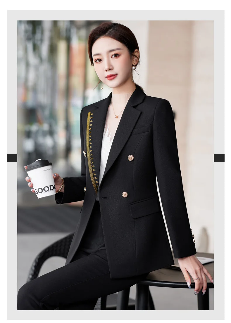 Black Pantsuit for Women, Black Formal Pants Suit for Women, Black Pantsuit  Set With Trousers and Blazer Single Breasted, Formal Womens Wear -   Hong Kong