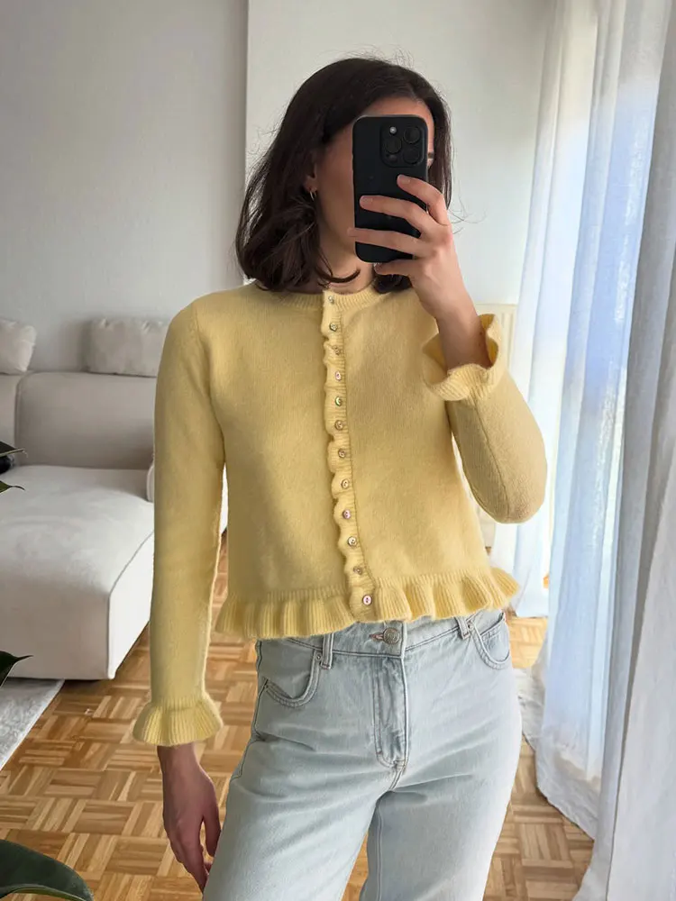 HH Sweater For Women Casual Solid O Neck Single Breasted Long Sleeve Knitted Cardigan Autumn Maternity Outfit Outwear Tops