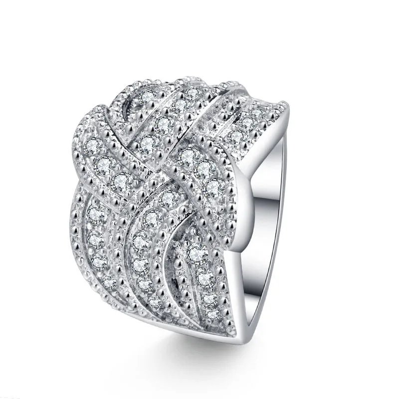 Multi-Layered Cross Finger Zircon Rings for Women Party Jewelry Gifts